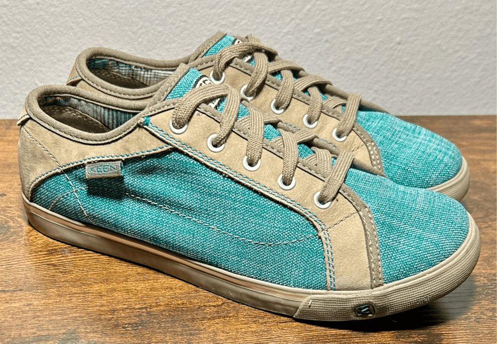 Keen Arcata Kidβs Canvas Lace Up Turquoise Casual Shoes Sz 6 US/ 5 UK